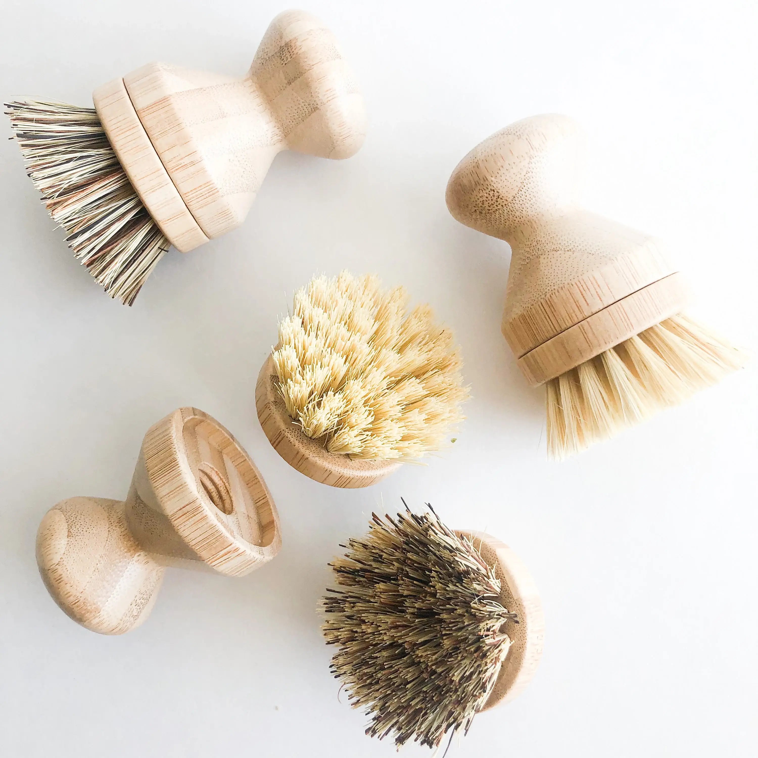 Natural Bamboo Pot & Dish Brush With Replaceable Head